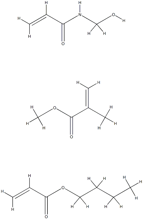 2-Propenoic acid, 2-methyl-, methyl ester, polymer with butyl 2-propenoate and N-(hydroxymethyl)-2-propenamide Structure