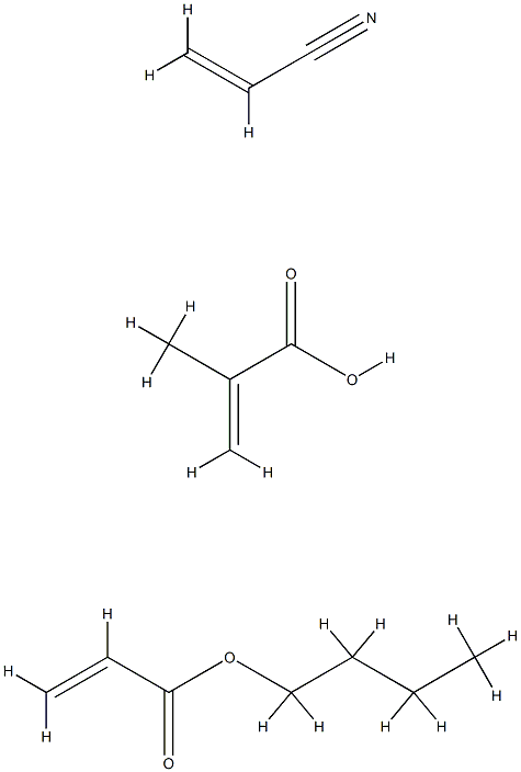 2-프로펜산,2-메틸-,부틸2-프로페노에이트및2-프로펜니트릴중합체 구조식 이미지
