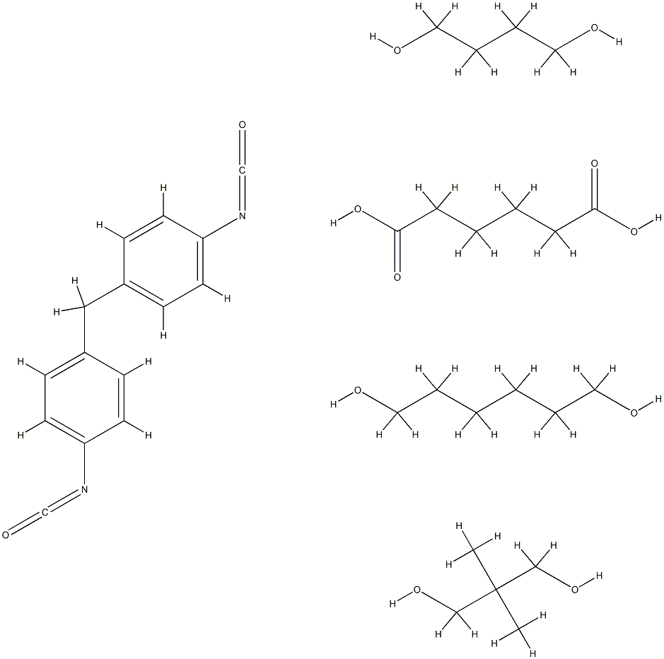 Hexanedioic acid, polymer with 1,4-butanediol, 2,2-dimethyl-1,3-propanediol, 1,6-hexanediol and 1,1-methylenebis4-isocyanatobenzene Structure