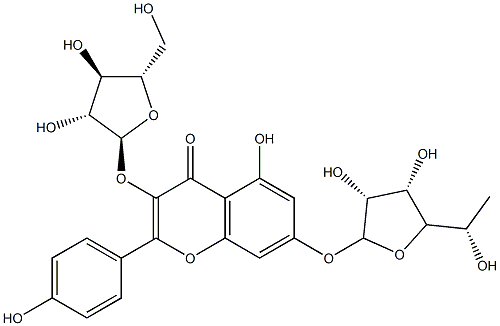 켐페롤-3-O-아라비노푸라노사이드-7-O-람노피라노사이드 구조식 이미지