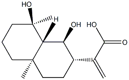 (1S,8aβ)-Decahydro-1β,8β-dihydroxy-4aα,8-dimethyl-α-methylene-2α-naphthaleneacetic acid Structure