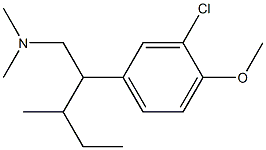 3-클로로-4-메톡시-N,N-디메틸-β-(1-메틸프로필)벤젠에탄아민 구조식 이미지