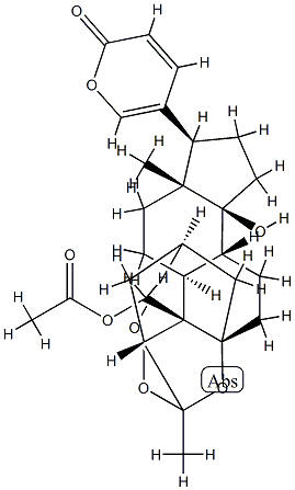 19-Acetoxy-1β,3β,5-[ethylidynetris(oxy)]-14-hydroxy-5β,14β-bufa-20,22-dienolide 구조식 이미지