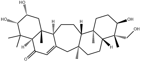 (4S)-3α,20β,21β,23-Tetrahydroxy-C(14a)-homo-27-norgammacer-14-en-16-one Structure