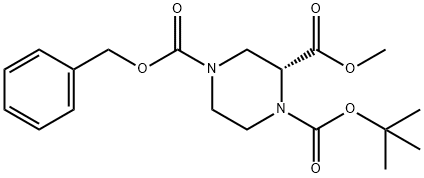 (R)-N-1-BOC-4-CBZ-2-피페라진카르복실산메틸에스테르 구조식 이미지