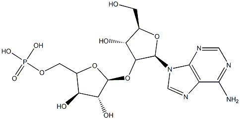 O-베타-리보실(1"-2')아데노신-5"-인산염 구조식 이미지