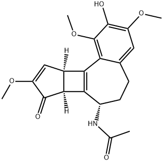 (7S)-7α-Acetylamino-6,7,7bα,10aα-tetrahydro-2-hydroxy-1,3,9-trimethoxybenzo[a]cyclopenta[3,4]cyclobuta[1,2-c]cyclohepten-8(5H)-one 구조식 이미지