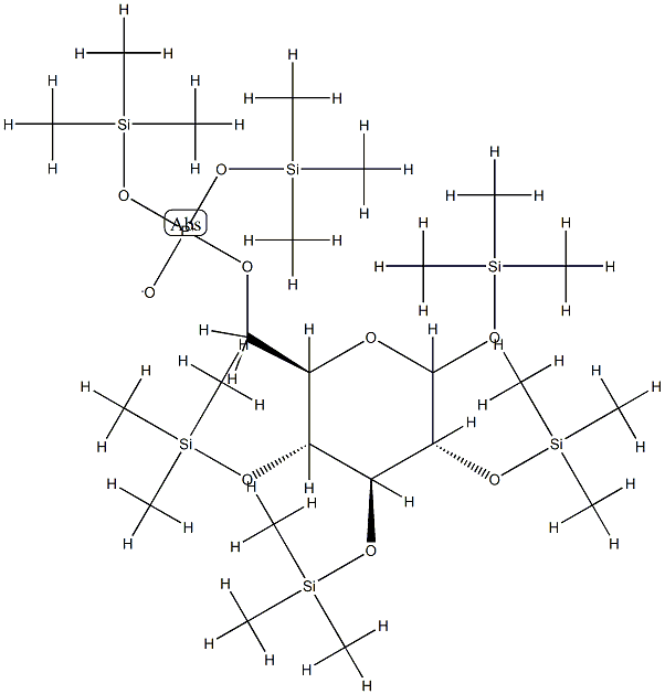 1-O,2-O,3-O,4-O-Tetrakis(trimethylsilyl)-D-glucopyranose[인산비스(트리메틸실릴)]에스테르 구조식 이미지