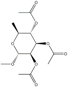 Methyl 2-O,3-O,4-O-triacetyl-6-deoxy-α-L-mannopyranoside Structure