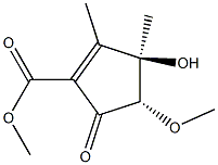1-Cyclopentene-1-carboxylic acid, 3-hydroxy-4-methoxy-2,3-dimethyl-5-oxo-, methyl ester, (3R,4S)-rel- (9CI) Structure