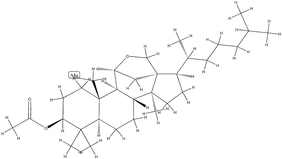 11β,18-Epoxy-19-iodo-5α-lanostan-3β-ol acetate 구조식 이미지
