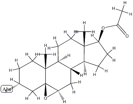 5,6β-Epoxy-3α-fluoro-5β-androstan-17β-ol acetate Structure