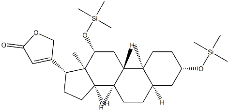 14-Hydroxy-3β,12β-bis[(trimethylsilyl)oxy]-5β-card-20(22)-enolide 구조식 이미지