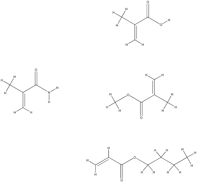 2-Propenoic acid, 2-methyl-, polymer with butyl 2-propenoate, methyl 2-methyl-2-propenoate and 2-methyl-2-propenamide Structure