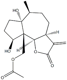 (3aS,9bβ)-3a,4,5,6,6a,7,8,9,9a,9b-Decahydro-9aα-acetoxymethyl-6aβ,9α-dihydroxy-6α-methyl-3-methyleneazuleno[4,5-b]furan-2(3H)-one 구조식 이미지