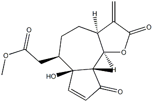 (3aS)-6α-[(Acetyloxy)methyl]-2,3,3aβ,4,5,6,6a,9,9a,9bβ-decahydro-6aβ-hydroxy-9aα-methyl-3-methyleneazuleno[4,5-b]furan-2,9-dione 구조식 이미지