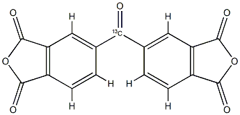 벤조페논-α-13C-3,3μ,4,4μ-테트라카르복실산이무수물 구조식 이미지