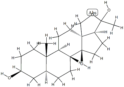 18,20-Epoxy-5α-pregnane-3β,14β,20-triol 구조식 이미지