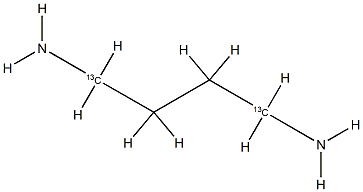 1,4-Butanediamine-1,4-13C2,  Putrescine-1,4-13C2 Structure