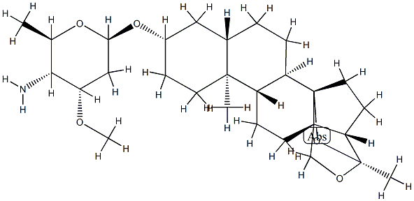 [(20S)-14β,20:18,20-Diepoxy-5α-pregnan-3β-yl]4-amino-3-O-methyl-2,4,6-trideoxy-β-D-ribo-hexopyranoside Structure