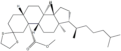 2,2-(에틸렌비스티오)-5α-콜레스탄-19-오산메틸에스테르 구조식 이미지