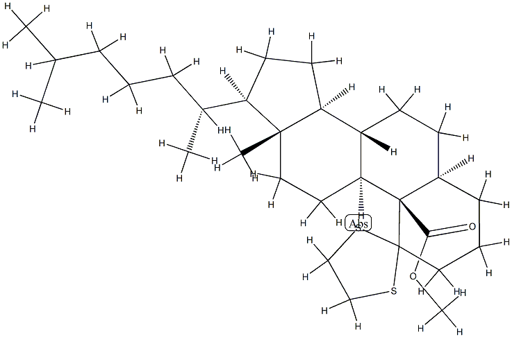 1,1-(에틸렌비스티오)-5α-콜레스탄-19-오산메틸에스테르 구조식 이미지