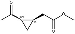 Cyclopropaneacetic acid, 2-acetyl-, methyl ester, (1R,2S)-rel- (9CI) Structure