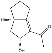 Ethanone, 1-[(2R,3aR)-2,3,3a,4,5,6-hexahydro-2-hydroxy-1-pentalenyl]-, rel- Structure