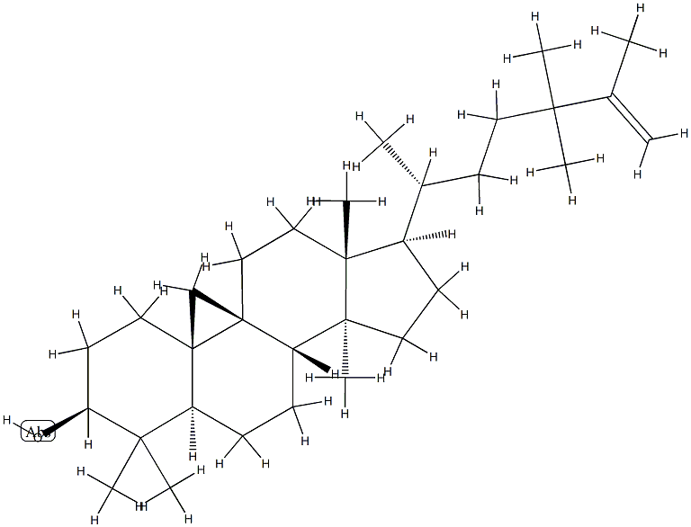 24,24-Dimethyl-9β,19-cyclo-5α-lanost-25-en-3β-ol 구조식 이미지