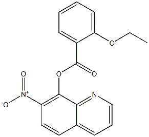 7-니트로-8-퀴놀리닐=o-에톡시벤조에이트 구조식 이미지