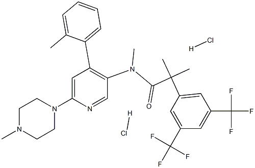 BenzeneacetaMide, N,α,α-triMethyl-N-[4-(2-Methylphenyl)-6-(4-Methyl-1-piperazinyl)-3-pyridinyl]-3,5-bis(trifluoroMethyl)-, hydrochloride (1:2) Structure