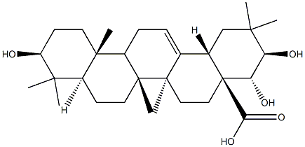 3β,21β,22α-Trihydroxyolean-12-en-28-oic acid Structure