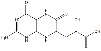 2-아미노-3,4,5,6,7,8-헥사하이드로-α-하이드록시-4,6-디옥소-7-프테리딘프로판산 구조식 이미지