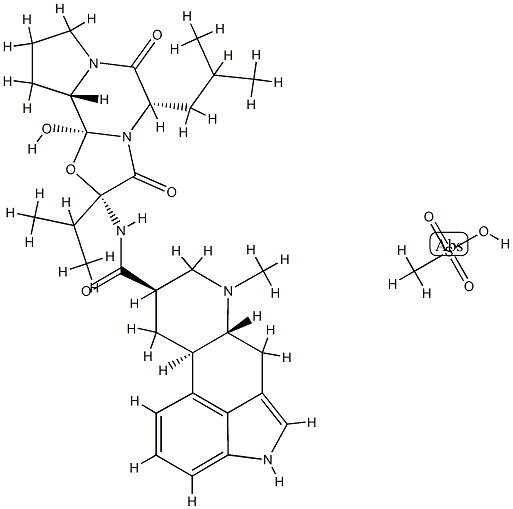 9,10alpha-dihydro-12'-hydroxy-5'alpha-isobutyl-2'-isopropylergotaman-3',6',18-trione methanesulphonate  구조식 이미지