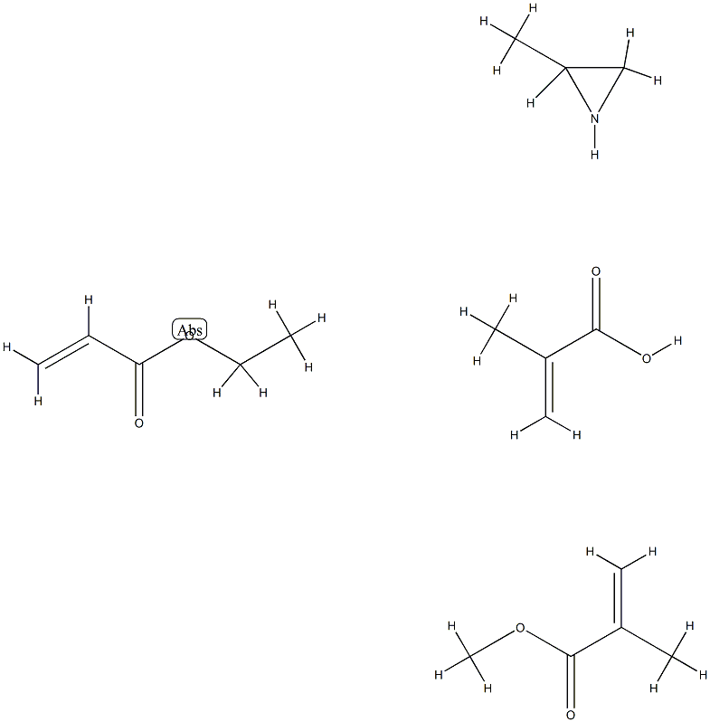 2-Propenoic acid, 2-methyl-, polymer with ethyl 2-propenoate, 2-methylaziridine and methyl 2-methyl-2-propenoate Structure