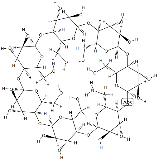 6-모노데옥시-6-모노아미노-베타-시클로덱스트린 구조식 이미지