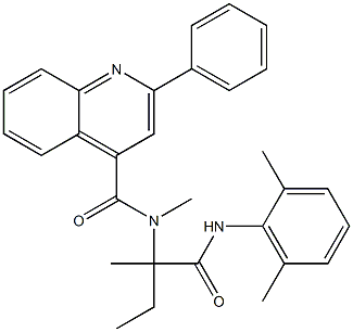 4-Quinolinecarboxamide,N-[1-[[(2,6-dimethylphenyl)amino]carbonyl]-1-methylpropyl]-N-methyl-2-phenyl-(9CI) 구조식 이미지