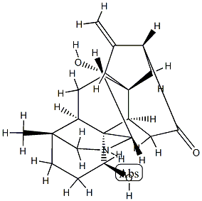 (20S)-1α,15β-Dihydroxy-4β-methyl-16-methylene-7α,20-cycloveatchan-12-one Structure