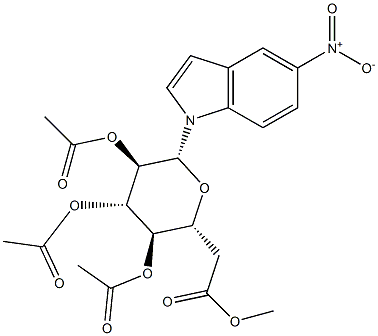 5-Nitro-1-(2-O,3-O,4-O,6-O-tetraacetyl-β-D-glucopyranosyl)-1H-indole 구조식 이미지