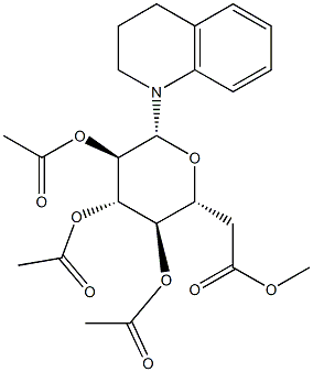1,2,3,4-Tetrahydro-1-(2-O,3-O,4-O,6-O-tetraacetyl-β-D-glucopyranosyl)quinoline 구조식 이미지