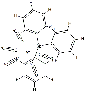 Tungsten, pentacarbonyl(triphenylstibine)-(OC-6-22)- Structure