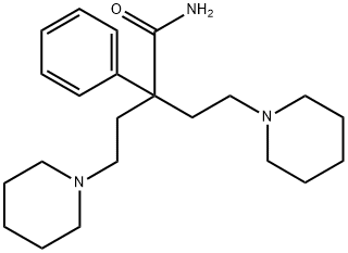 α-페닐-α-(2-피페리디노에틸)-1-피페리딘부티르아미드 구조식 이미지
