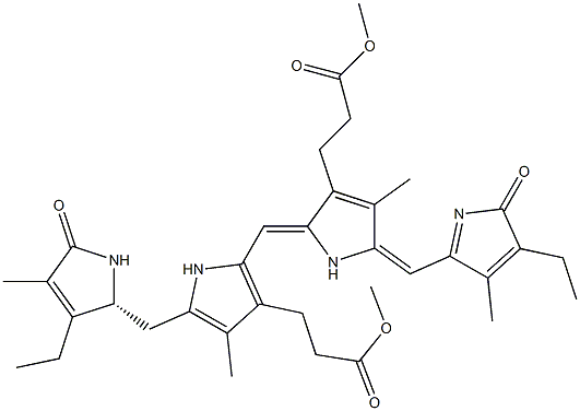 (4R)-3,18-Diethyl-1,4,5,19,23,24-hexahydro-2,7,13,17-tetramethyl-1,19-dioxo-21H-biline-8,12-dipropionic acid dimethyl ester 구조식 이미지
