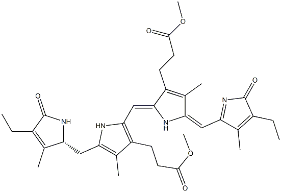 (4R)-2,18-Diethyl-1,4,5,19,23,24-hexahydro-3,7,13,17-tetramethyl-1,19-dioxo-21H-biline-8,12-dipropionic acid dimethyl ester 구조식 이미지