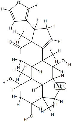 (17α)-21,23-Epoxy-4β,5α,5',6β-tetrahydro-1α,3α,7α-trihydroxy-4β,8-dimethyl-24-norchol-5-eno[6,5,4-bc]furan-14,20,22-trien-12-one 구조식 이미지