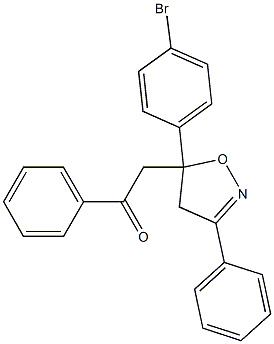 α-[5-(4-Bromophenyl)-3-phenyl-2-isoxazolin-5-yl]acetophenone 구조식 이미지