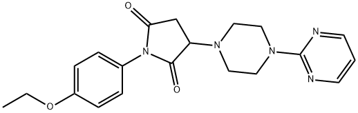 1-(4-ethoxyphenyl)-3-[4-(2-pyrimidinyl)-1-piperazinyl]-2,5-pyrrolidinedione 구조식 이미지