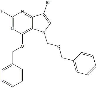 5H-Pyrrolo3,2-dpyrimidine, 7-bromo-2-fluoro-4-(phenylmethoxy)-5-(phenylmethoxy)methyl- 구조식 이미지