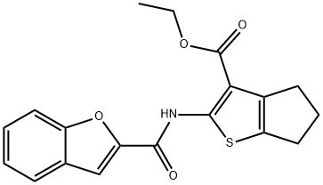 ethyl 2-(benzofuran-2-carboxamido)-5,6-dihydro-4H-cyclopenta[b]thiophene-3-carboxylate Structure