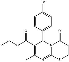 ethyl 6-(4-bromophenyl)-8-methyl-4-oxo-3,4-dihydro-2H,6H-pyrimido[2,1-b][1,3]thiazine-7-carboxylate Structure